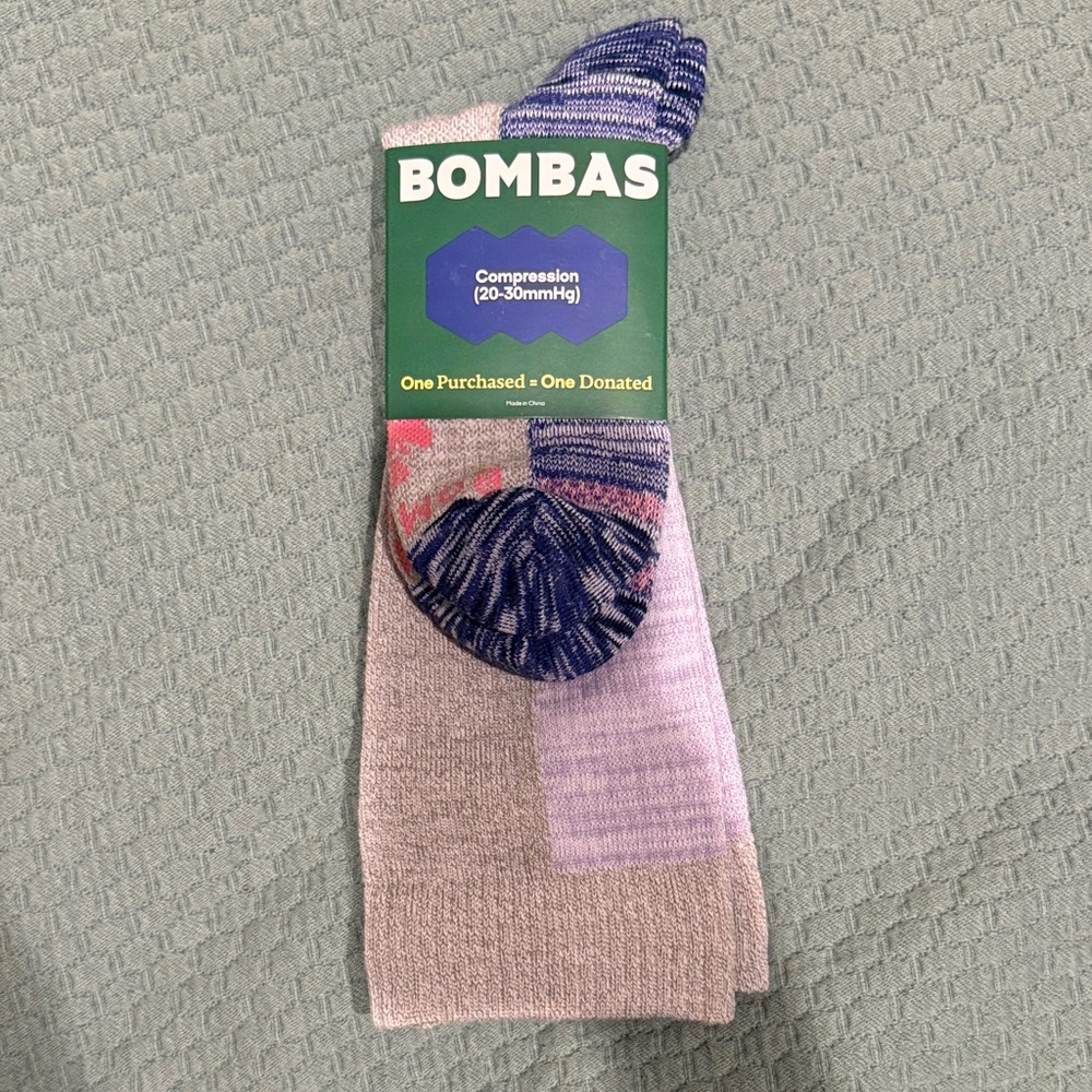 Bombas Compression Socks in Lavender and Navy